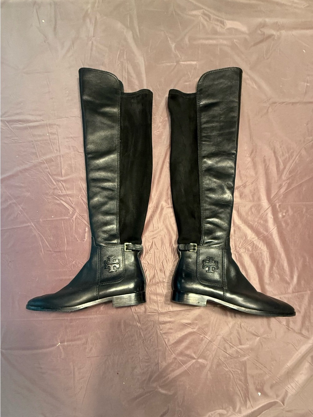 Tory Burch Wyatt Black Leather Over-the-Knee Riding Boots Size 7 MSRP $595 - Picture 3 of 11
